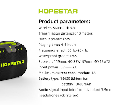 اسپیکر قابل حمل HOPESTAR Party Box 140