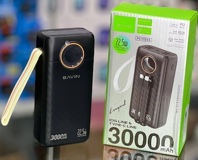 پاوربانک باوین مدل 1155S با ظرفیت 30,000 میلی آمپر ساعت